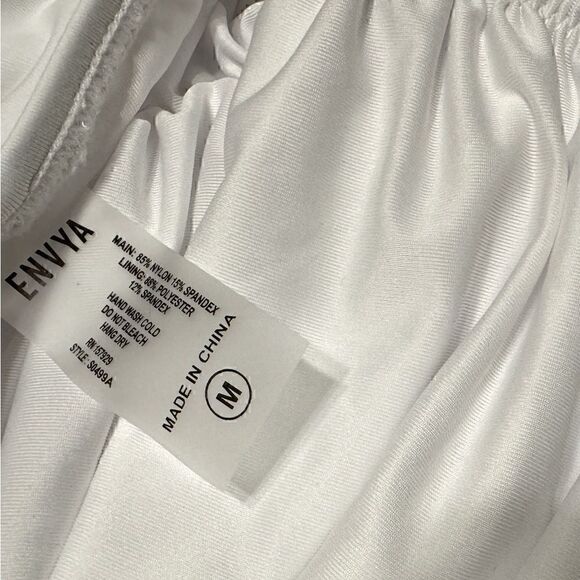 NWT Envya Ruched High Rise One-Piece Swimsuit in White Size M - Picture 8 of 10